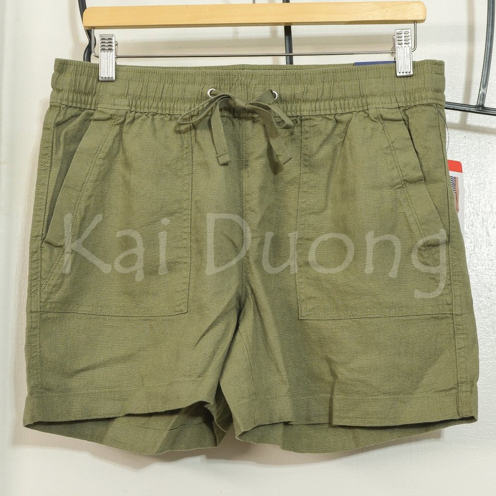 Nautica Ladies' Linen Blend Pull-On Short GReen